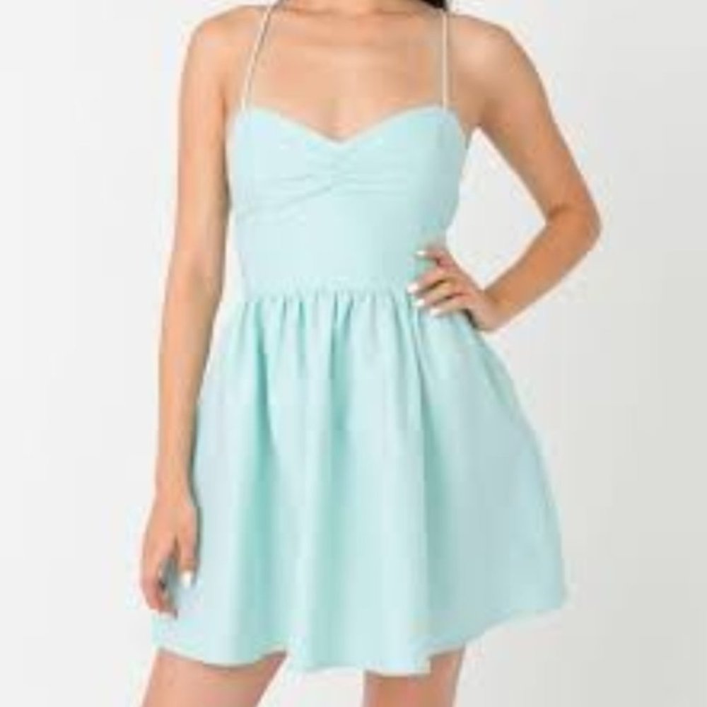 American Apparel Tie Back Lace Up Corset Sundress Sweetheart Dress XS/S